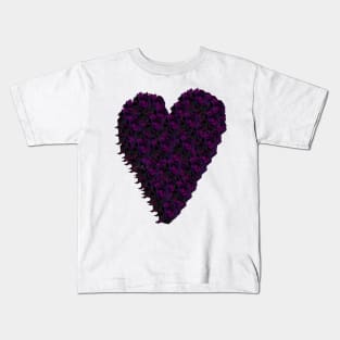 Purple Rose Heart Kids T-Shirt